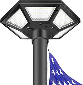 Flag Pole Light, Solar Flag Pole Light with Larger Panel Surface and Lighting Coverage