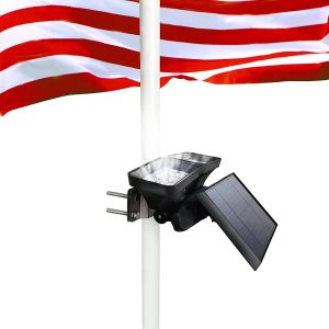 Solar Flag Pole Light, BLUEGUAN Dual Heads Flagpole Solar Light