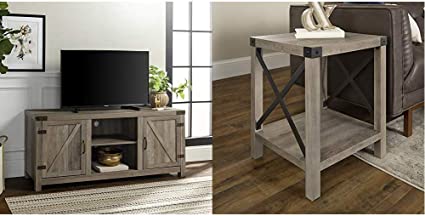 Walker Edison Furniture Company Farmhouse Barn Wood Universal TV Stand for TVs up to 65"